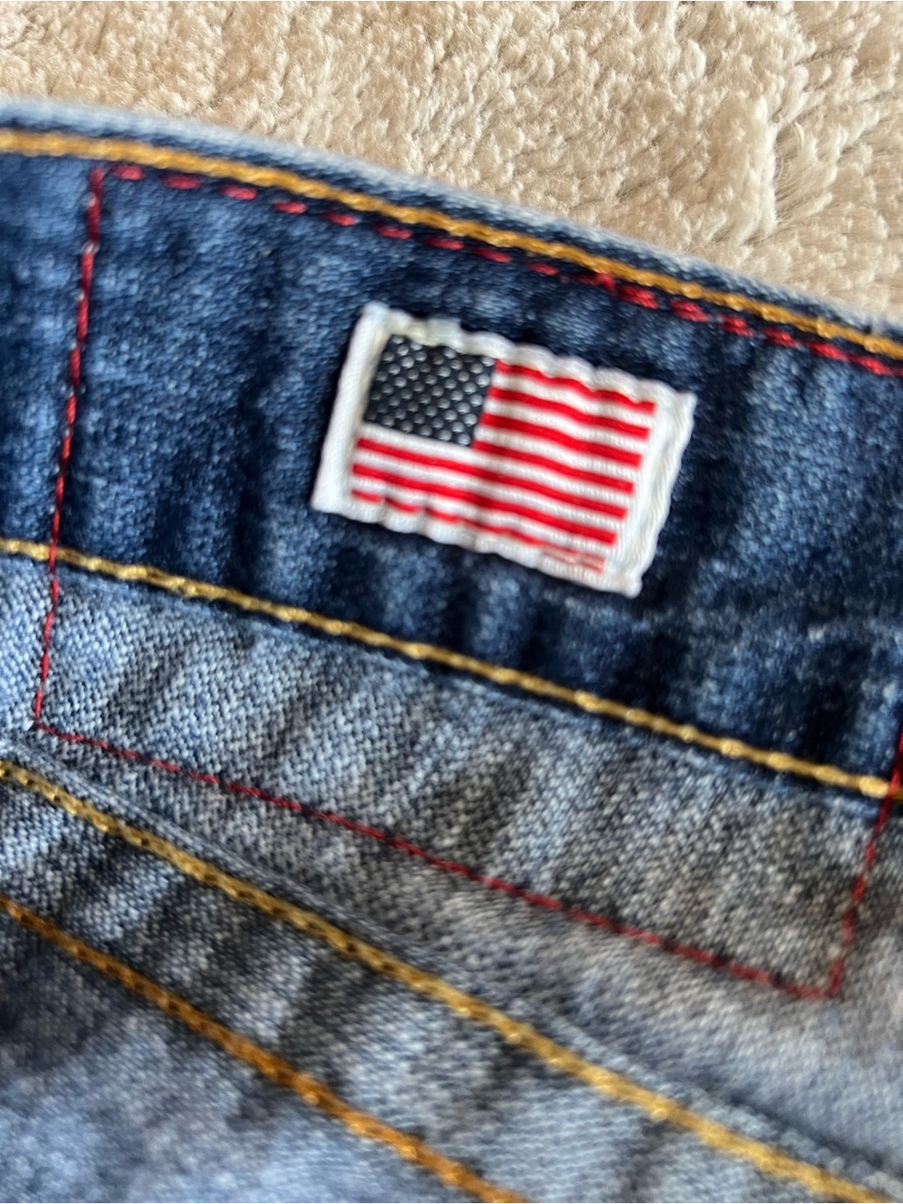 True Religion Men's Straight Leg Faded Blue Jeans - Made in USA - Picture 8 of 8